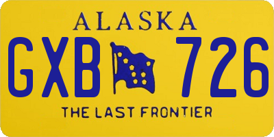 AK license plate GXB726