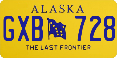 AK license plate GXB728