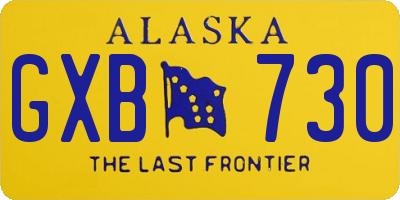 AK license plate GXB730