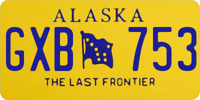 AK license plate GXB753