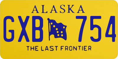 AK license plate GXB754