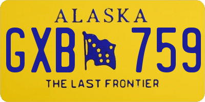 AK license plate GXB759