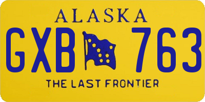 AK license plate GXB763