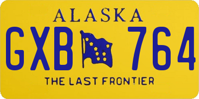 AK license plate GXB764