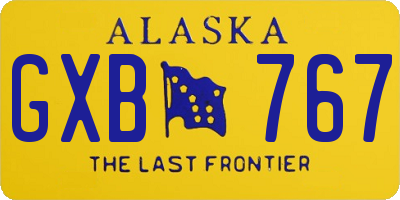 AK license plate GXB767