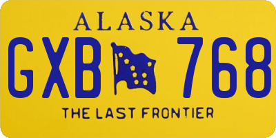 AK license plate GXB768