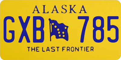 AK license plate GXB785