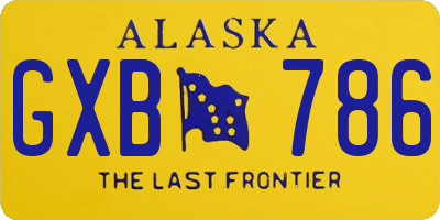 AK license plate GXB786