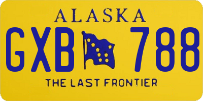 AK license plate GXB788