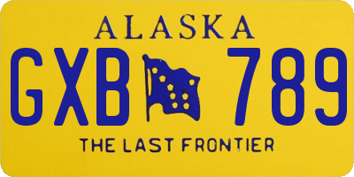 AK license plate GXB789