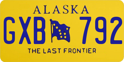 AK license plate GXB792