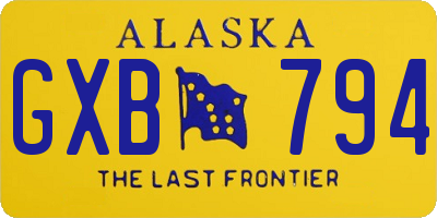 AK license plate GXB794