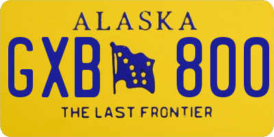 AK license plate GXB800