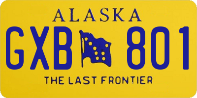 AK license plate GXB801