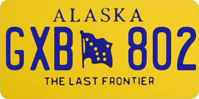 AK license plate GXB802