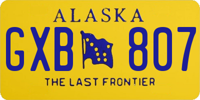 AK license plate GXB807
