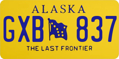 AK license plate GXB837