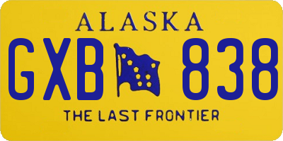 AK license plate GXB838