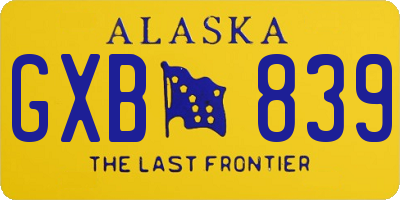 AK license plate GXB839