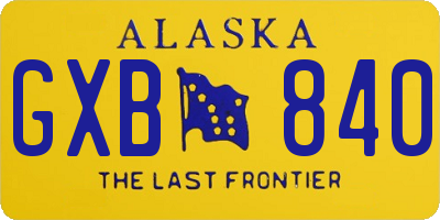 AK license plate GXB840