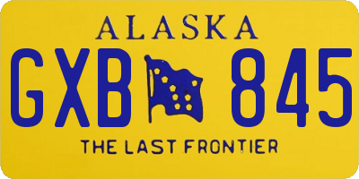 AK license plate GXB845