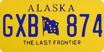 AK license plate GXB874