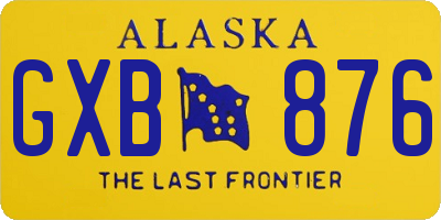 AK license plate GXB876