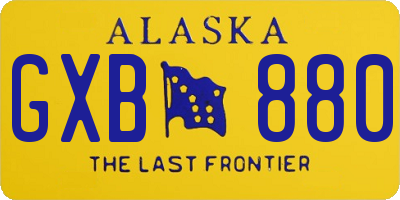 AK license plate GXB880