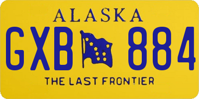 AK license plate GXB884