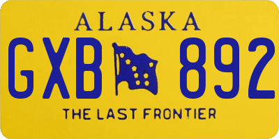 AK license plate GXB892