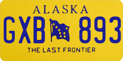 AK license plate GXB893