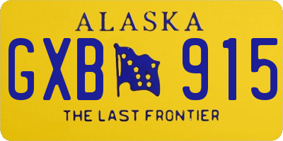 AK license plate GXB915