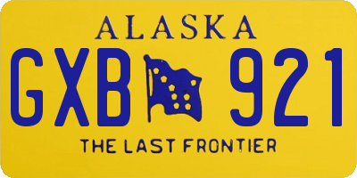 AK license plate GXB921