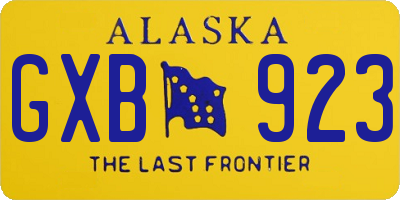 AK license plate GXB923