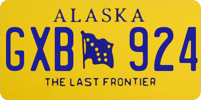 AK license plate GXB924