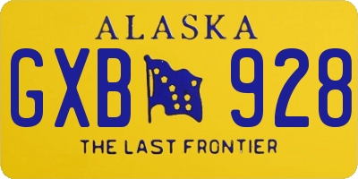 AK license plate GXB928