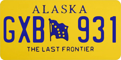 AK license plate GXB931