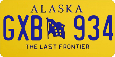 AK license plate GXB934
