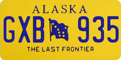 AK license plate GXB935