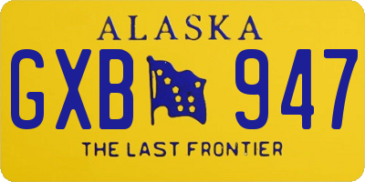 AK license plate GXB947