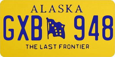 AK license plate GXB948