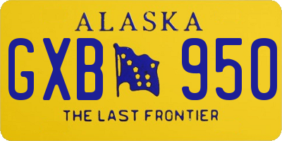AK license plate GXB950