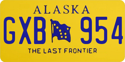 AK license plate GXB954
