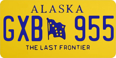 AK license plate GXB955