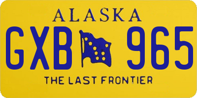 AK license plate GXB965