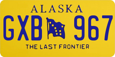 AK license plate GXB967