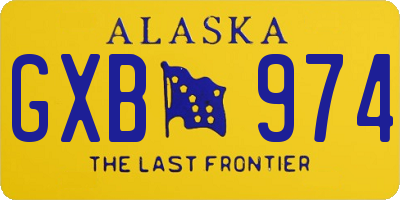 AK license plate GXB974