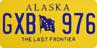 AK license plate GXB976