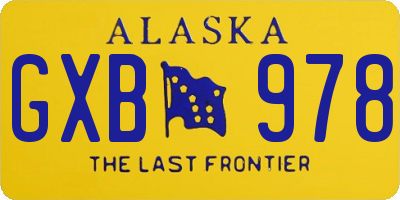 AK license plate GXB978