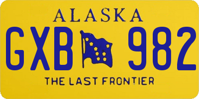 AK license plate GXB982